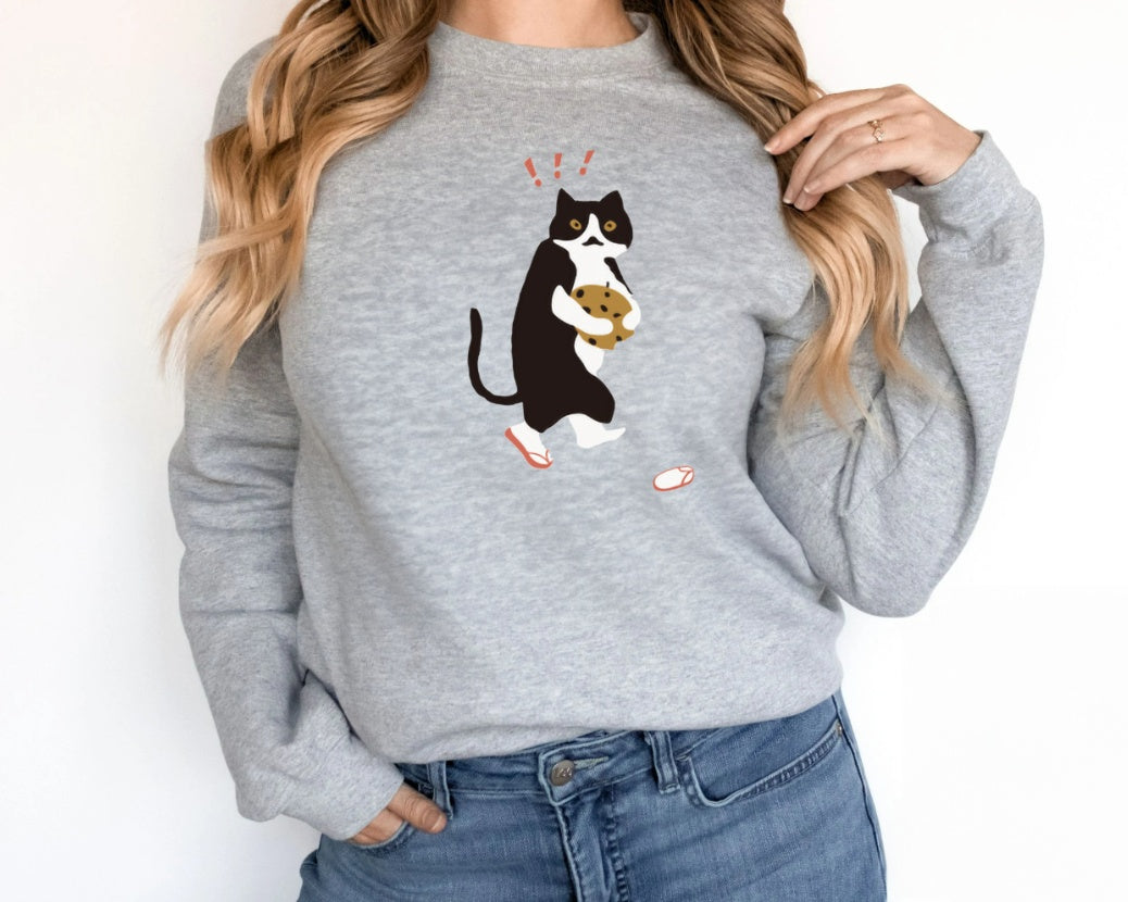 Cookie Cat - Women's Long-Sleeved Sweatshirt Nexora USA