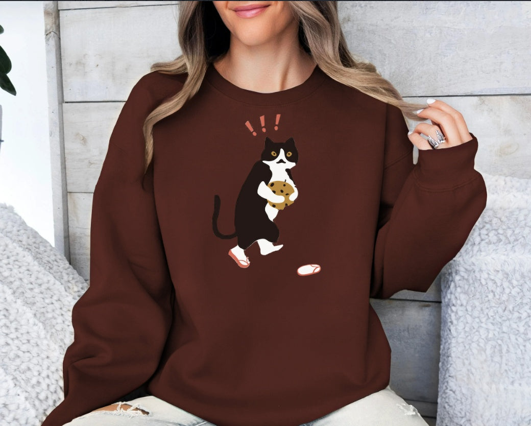 Cookie Cat - Women's Long-Sleeved Sweatshirt Nexora USA