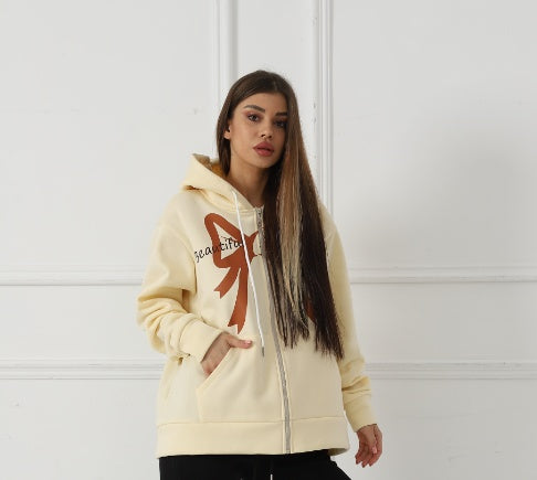 Beautiful Bow Full-Zip Oversize Hoodie