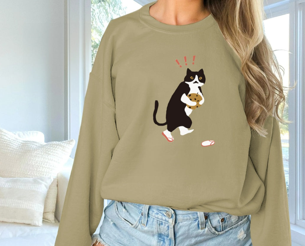 Cookie Cat - Women's Long-Sleeved Sweatshirt Nexora USA