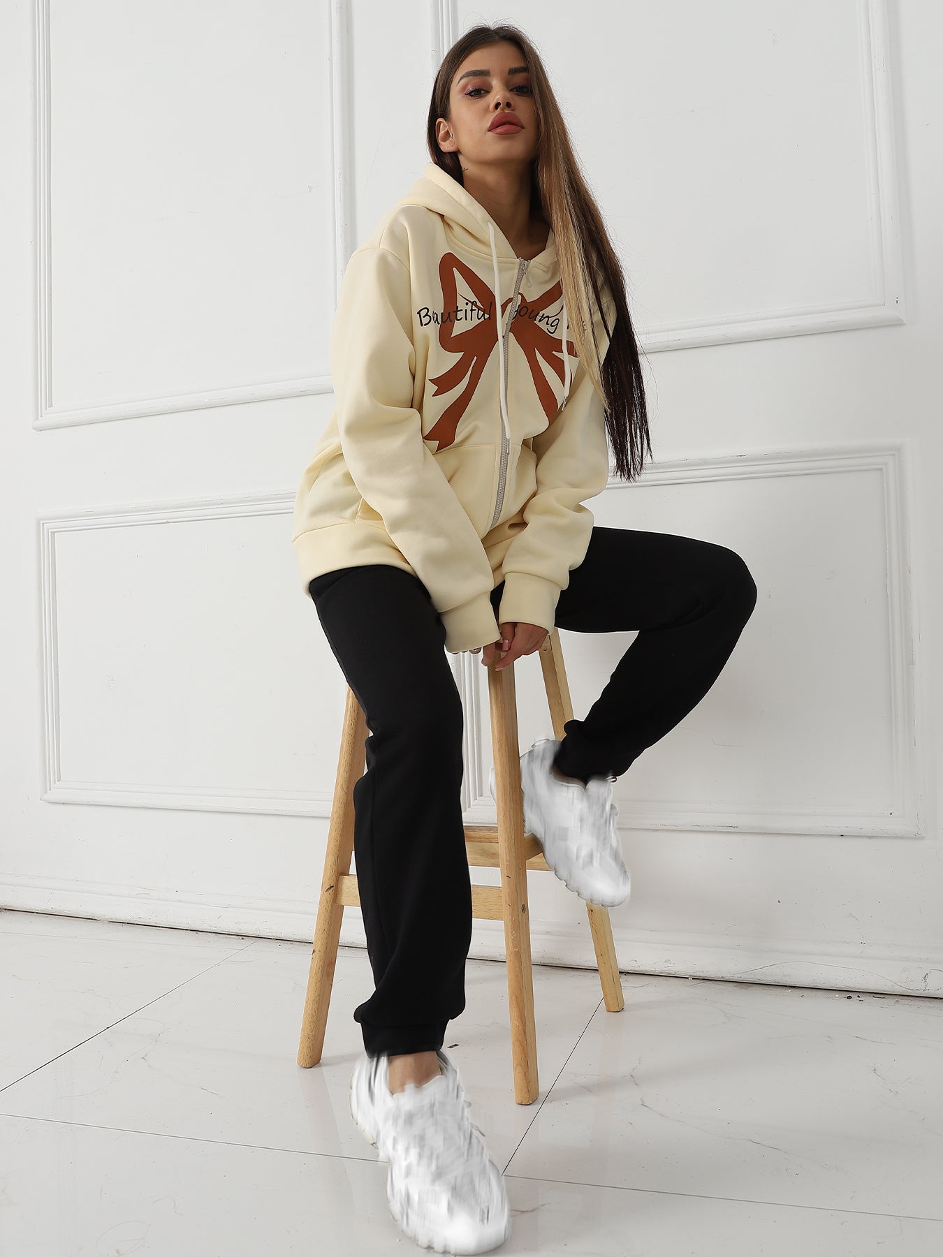 Beautiful Bow Full-Zip Oversize Hoodie